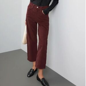 Levi's Premium Ribcage Straight Maroon Corduroy Ankle Jeans 31 Fall Preppy